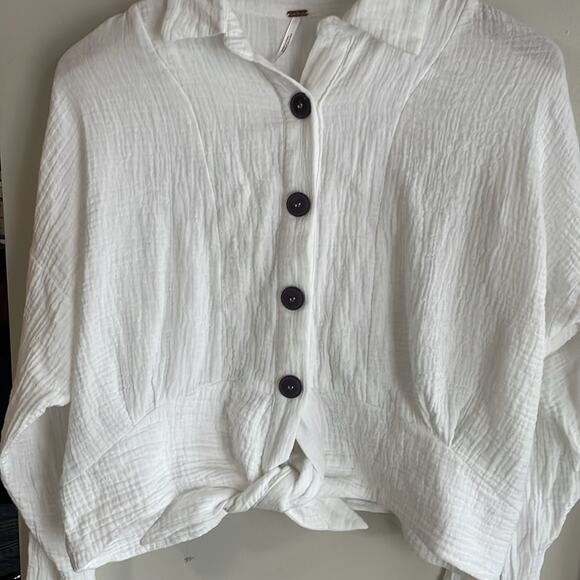 Free People Sunstreaks tie front shirt - Picture 9 of 16